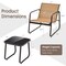 Costway 3 Pieces Patio Conversation Set Outdoor Metal Chair & Table Tempered Glass Top